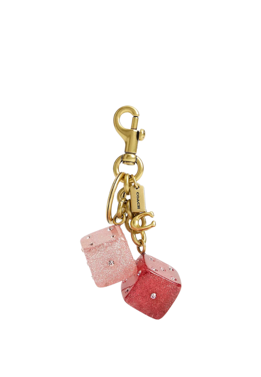 ( PREORDER ) Coach Dice Bag Charm In Pink Multi CEA16