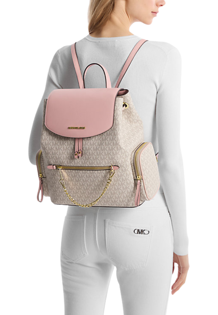 ( PREORDER ) Michael Kors Jet Set Large Logo Backpack In Powder Blush 35T1GTTB3B