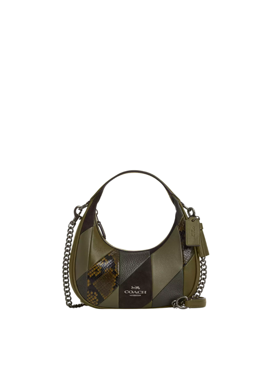 ( PREORDER ) Coach Carmen Mini With Patchwork Crossbody Bag In Olive Multi CCE64