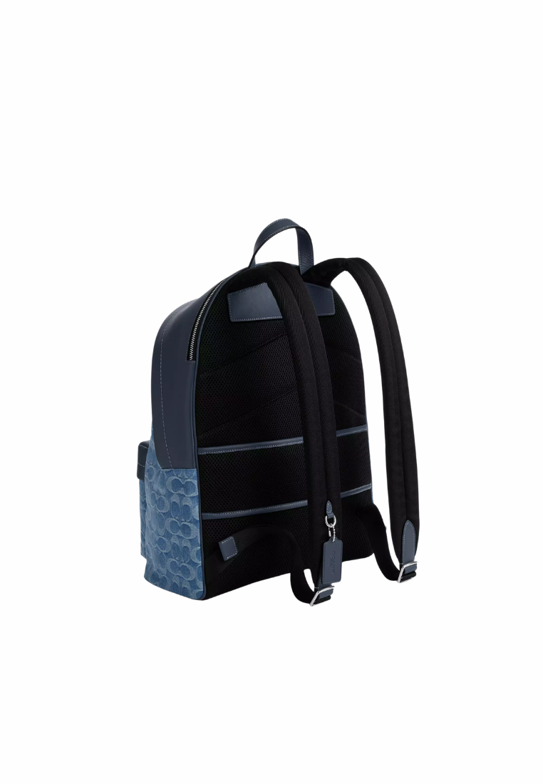 ( PREORDER ) Coach Taylor In Signature Denim Backpack In Silver Denim CDF23