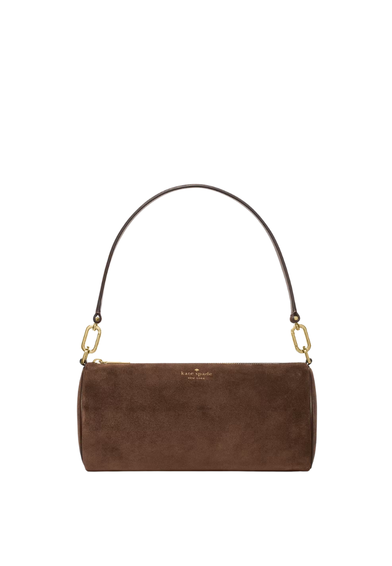 ( PREORDER ) Kate Spade Roulette Suede Medium Shoulder Bag In Hot Fudge KM699