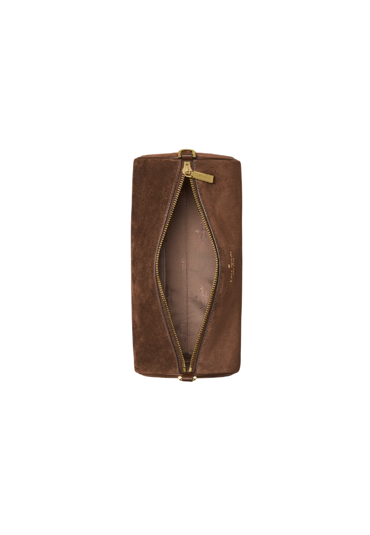 ( PREORDER ) Kate Spade Roulette Suede Medium Shoulder Bag In Hot Fudge KM699