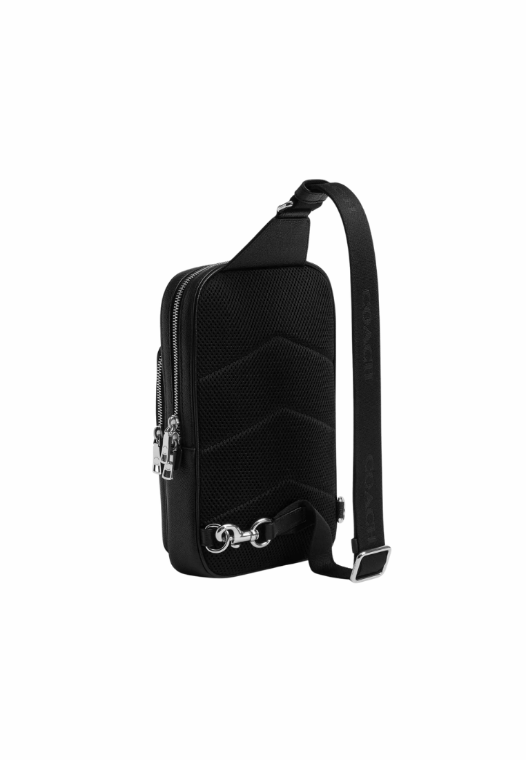 ( PREORDER ) Coach Felix In Signature Canvas Sling Bag In Black Signature CCV96