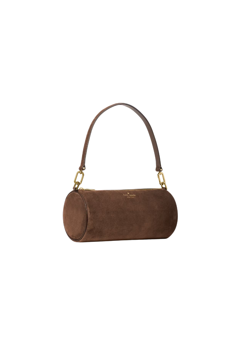 ( PREORDER ) Kate Spade Roulette Suede Medium Shoulder Bag In Hot Fudge KM699