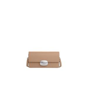 ( AS IS ) Coach Eliza Small Flap Crossbody Bag In Taupe CP045