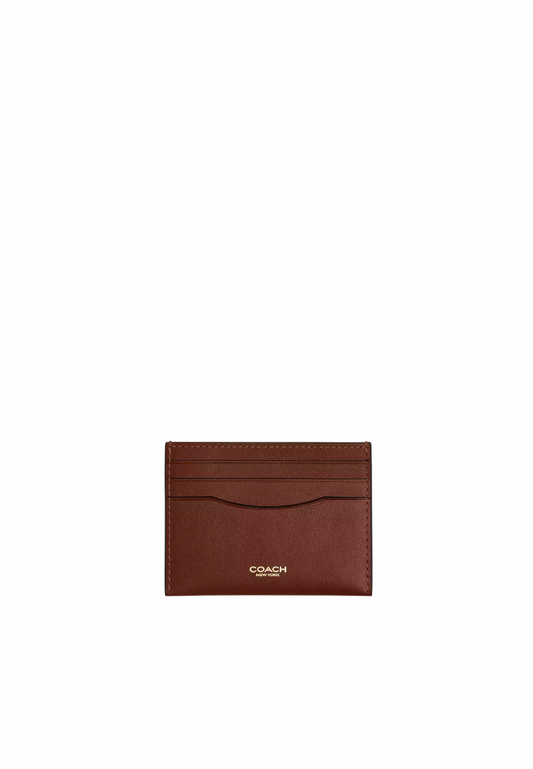 ( PREORDER ) Coach Card Case Wallet In Redwood CZ000
