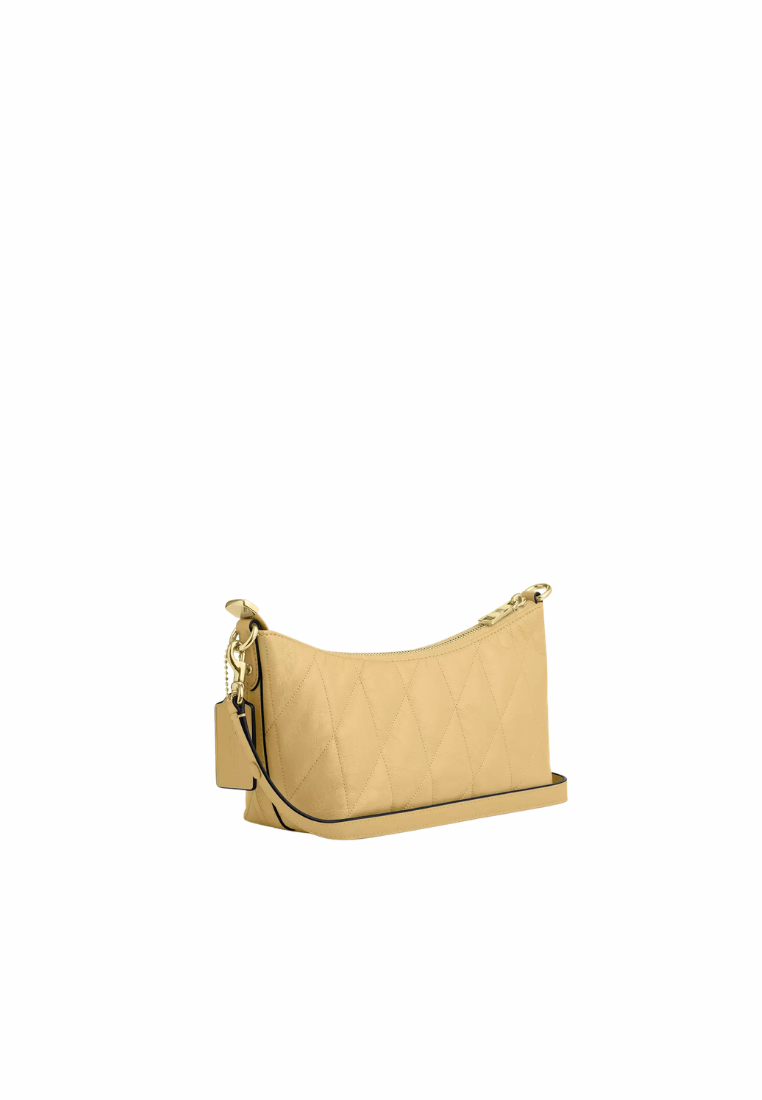 ( PREORDER ) Coach Caitlin With Quilting Shoulder Bag In Soft Yellow CDZ88