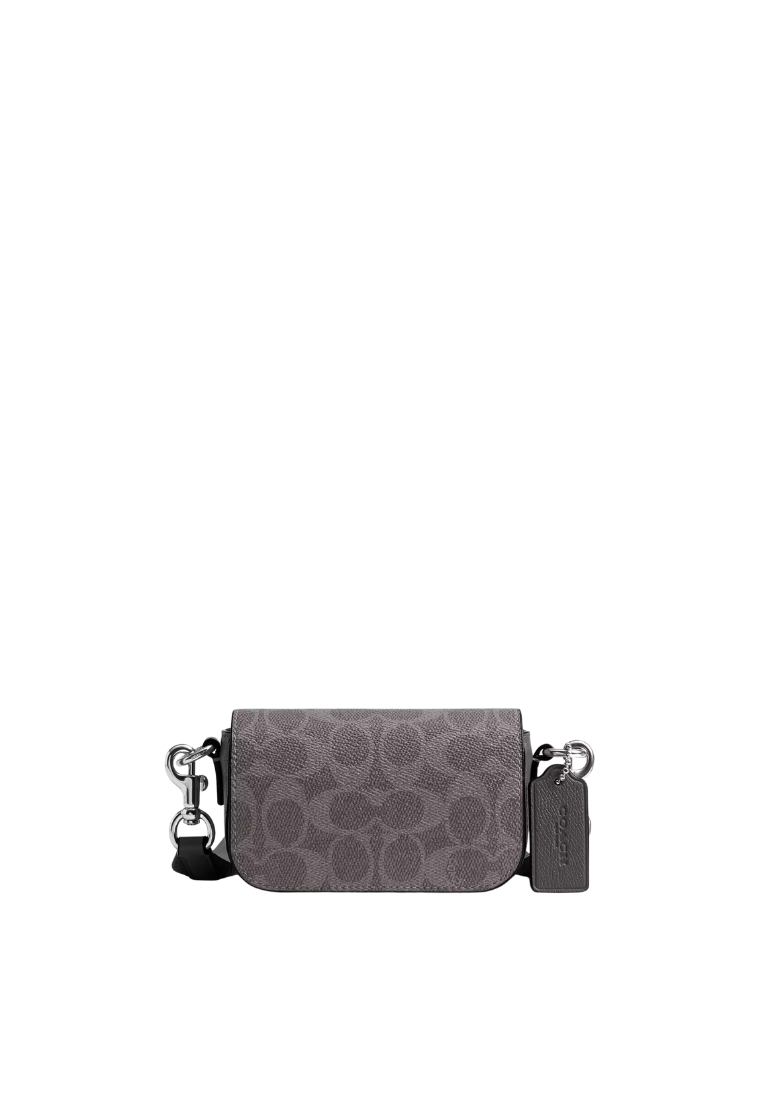 ( PREORDER ) Coach Flap In Signature Canvas Crossbody Bag In Grey Signature CCX26