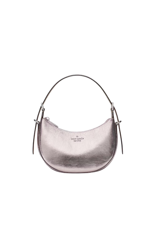 ( PREORDER ) Kate Spade Nova Crinkle Metallic Crescent Shoulder Bag In Lilac Moonlight KN205
