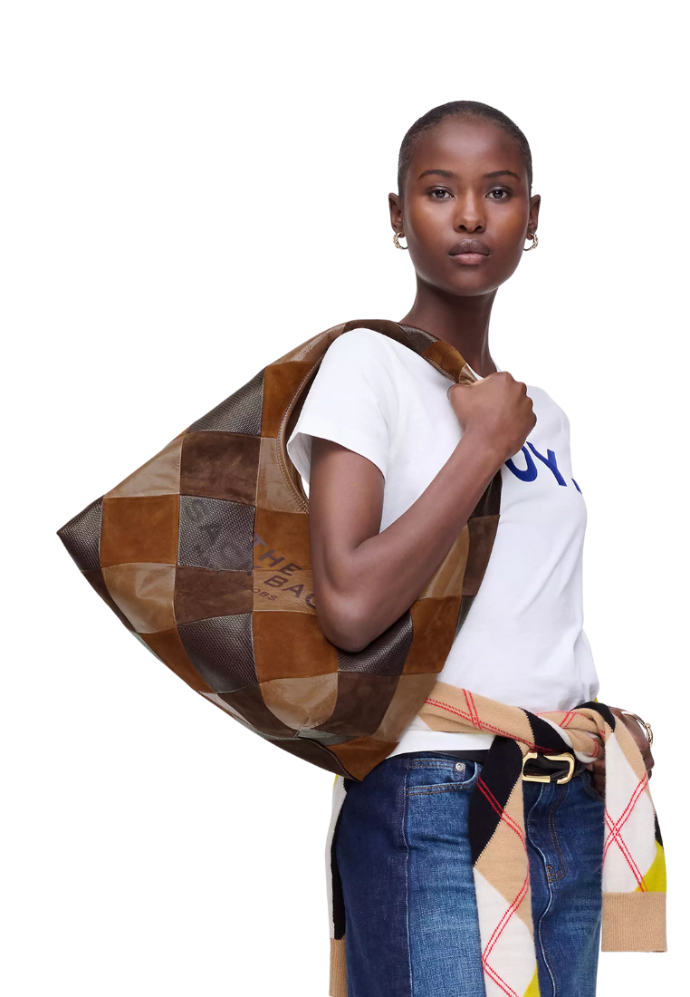( PREORDER ) Marc Jacobs The suede patchwork Shoulder bag In Brown Multi 2F5HSH005H01
