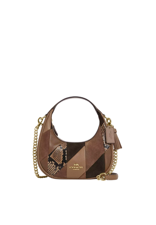 ( PREORDER ) Coach Carmen Mini With Patchwork Crossbody Bag In Mushroom Multi CCE62