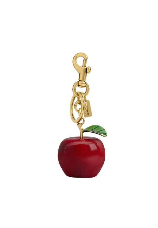 ( PREORDER ) Coach Apple Bag Charm In Brass Multi CY399