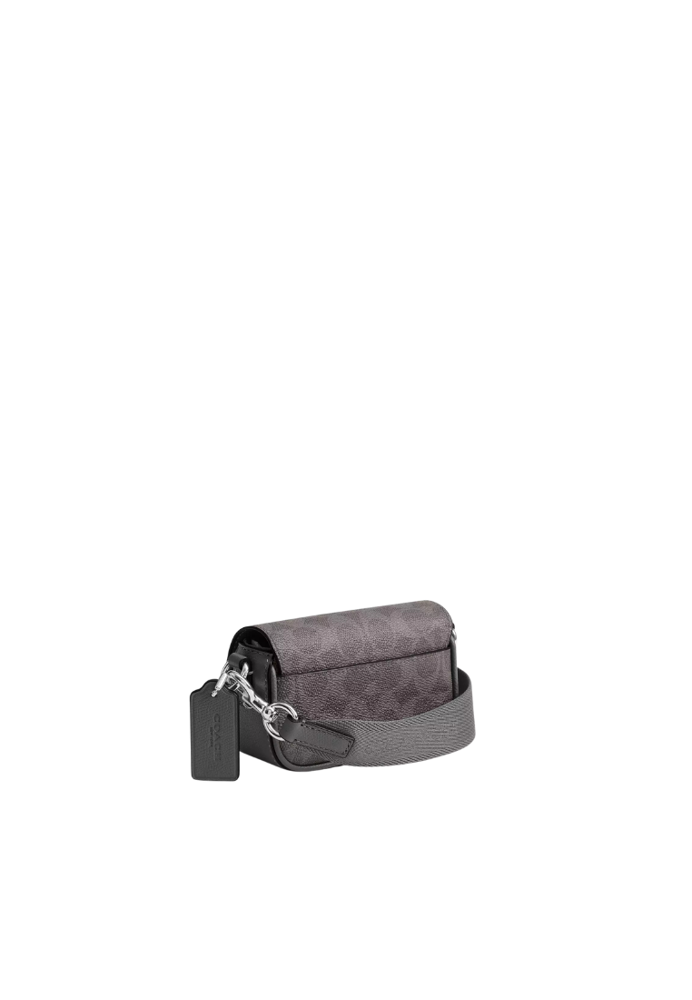 ( PREORDER ) Coach Flap In Signature Canvas Crossbody Bag In Grey Signature CCX26