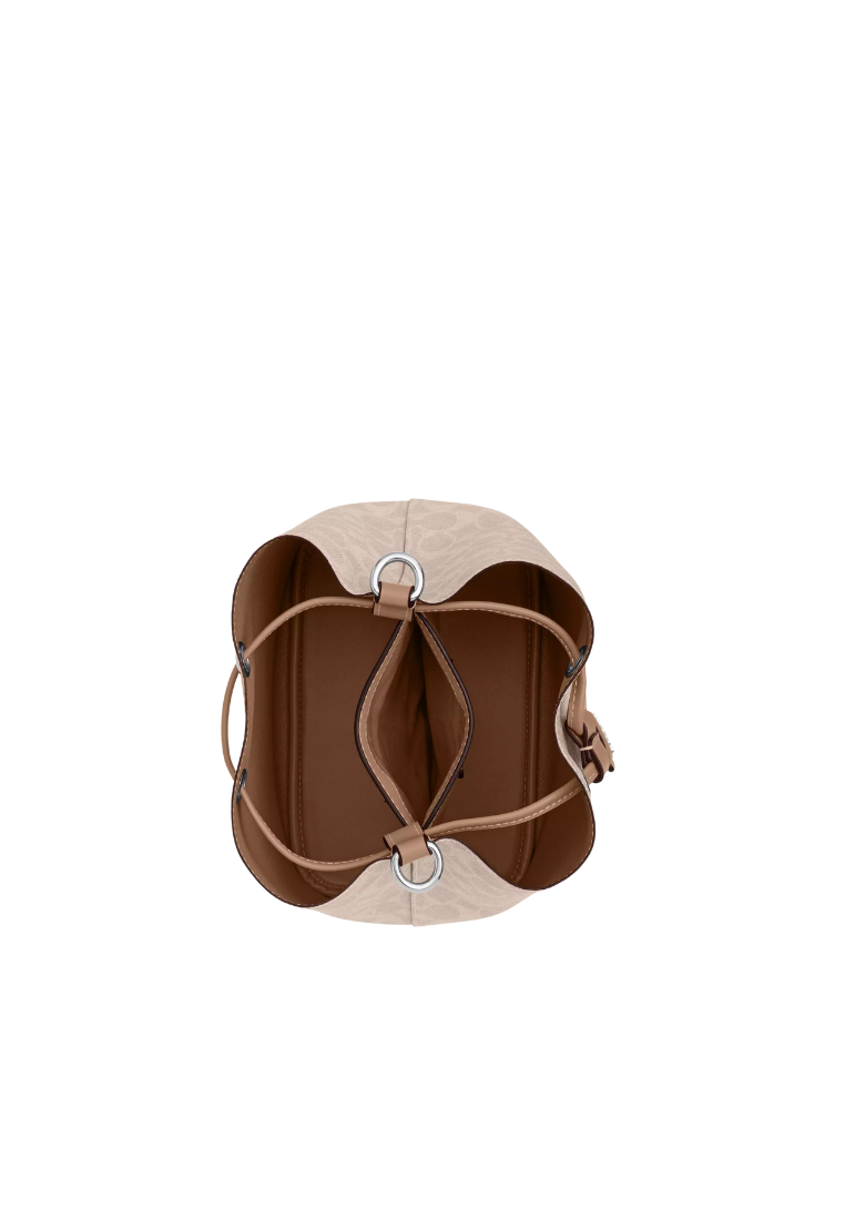 ( PREORDER ) Coach Rowan In Signature Canvas Bucket Bag In Silver Sand Taupe CBH07