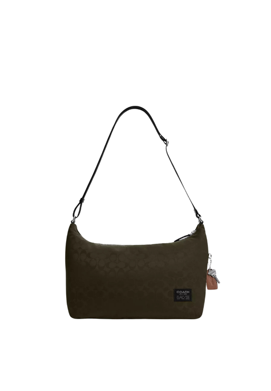 ( PREORDER ) Coach Leo In Signature Nylon Crossbody Bag In Dark Moss CDV02