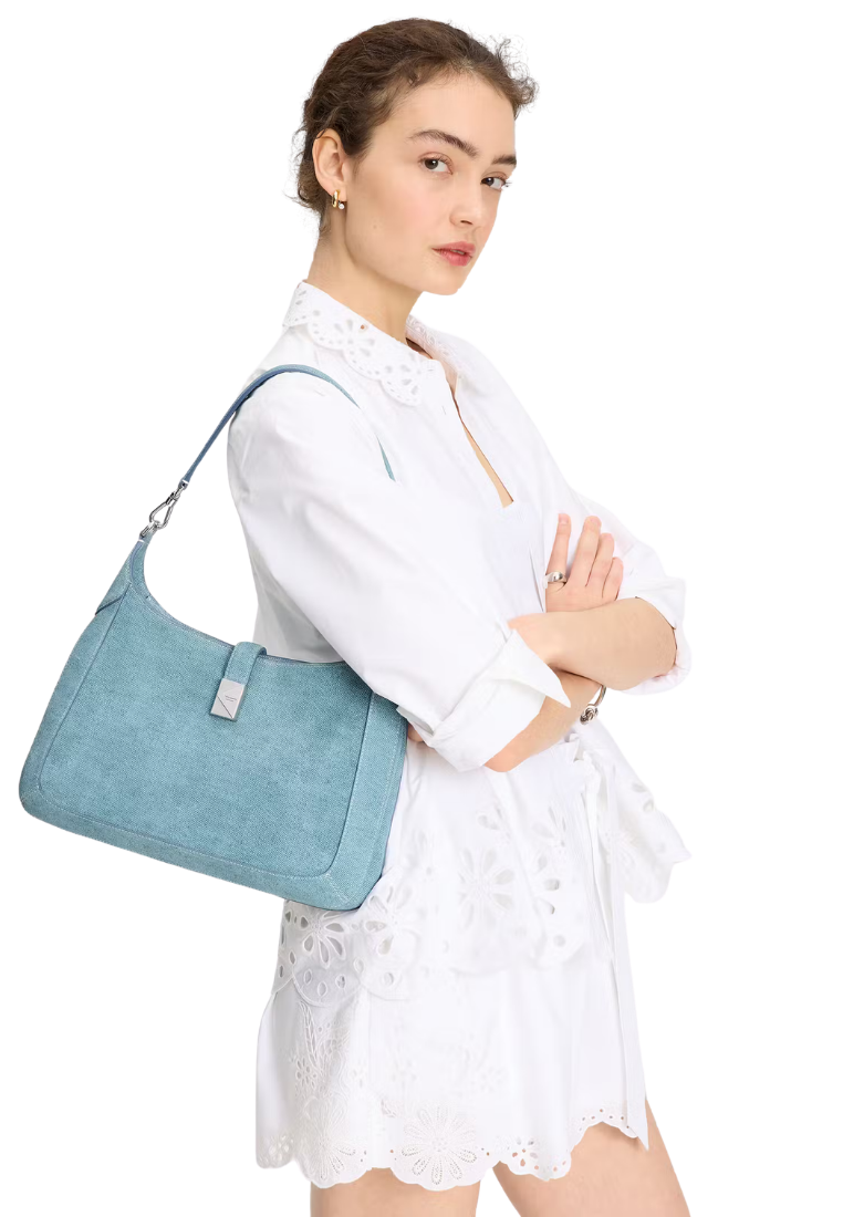( PREORDER ) Kate Spade Deco Denim Hobo Bag In Blue Multi KM095