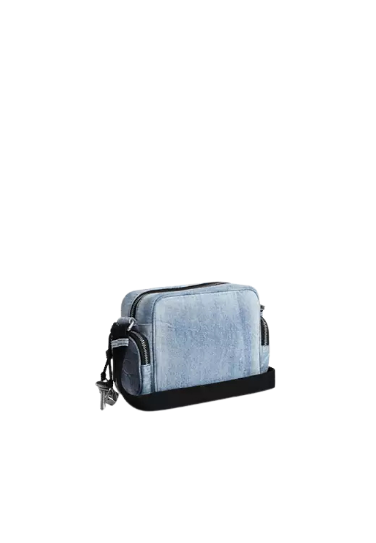 ( PREORDER ) Coach Fletcher In Loved Signature Denim Shoulder Bag In Light Indigo CEA06