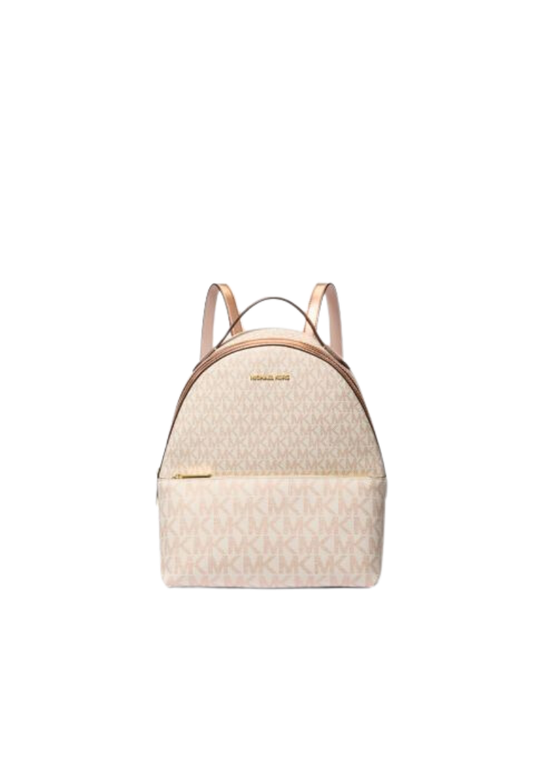 ( PREORDER ) Michael Kors Sheila Backpack Medium Two-Tone Signature In Rose Gold 35F4G6HB6M