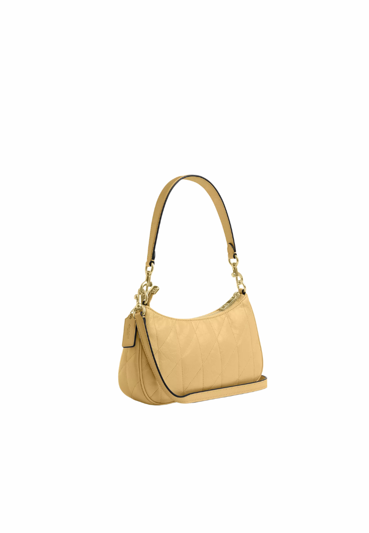 ( PREORDER ) Coach Teri With Quilting Shoulder Bag In Soft Yellow CDY83