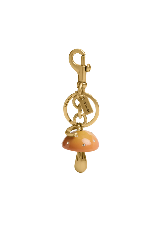 ( PREORDER ) Coach Mushroom Bag Charm In Brass Mustard CZ123