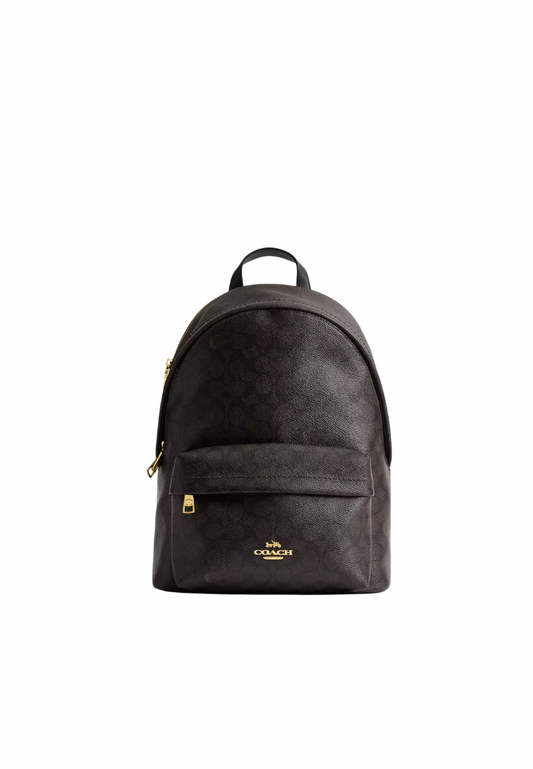 ( PREORDER ) Coach Taylor Small In Signature Canvas Backpack In Walnut Black CDW76