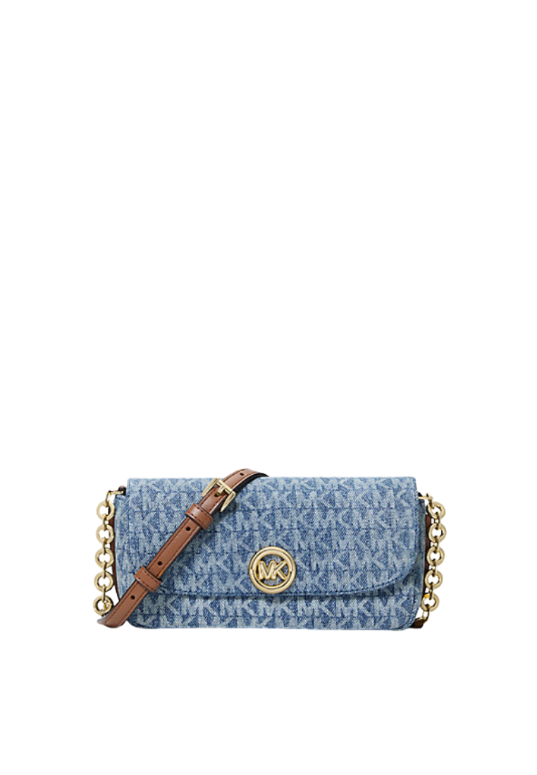 ( PREORDER ) Michael Kors Nolita Small Logo Jacquard Denim Crossbody Bag In New Horizon 32S6GY5C1B