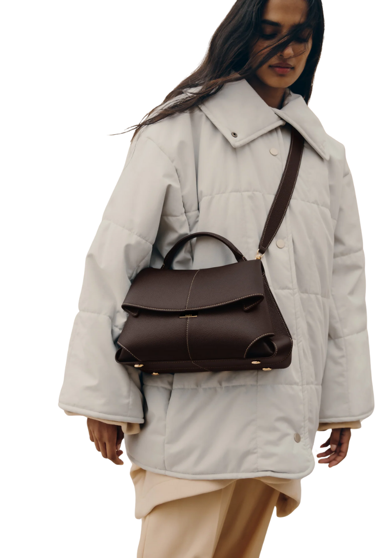 ( PREORDER ) Polene Mokki Crossbody Bag In Textured Ebony