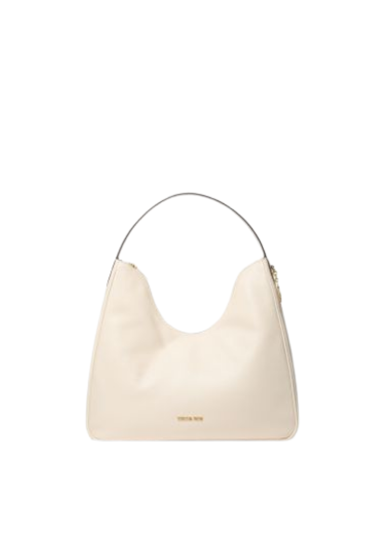 ( PREORDER ) Michael Kors Nayla Medium Pebbled Leather Shoulder Bag In Light Cream 35F5G5ZL6L