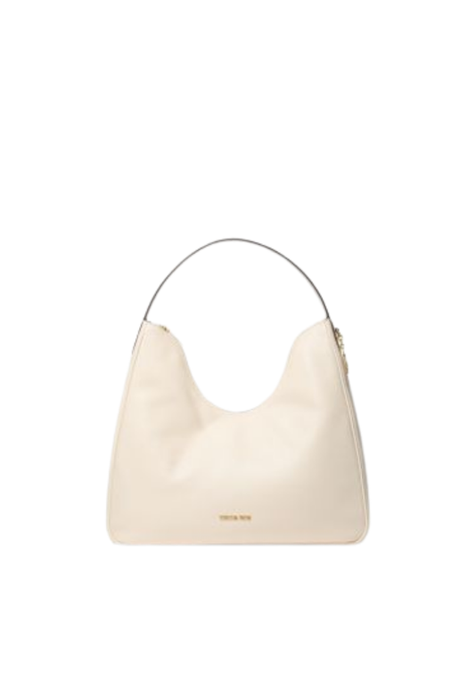 ( PREORDER ) Michael Kors Nayla Medium Pebbled Leather Shoulder Bag In Light Cream 35F5G5ZL6L