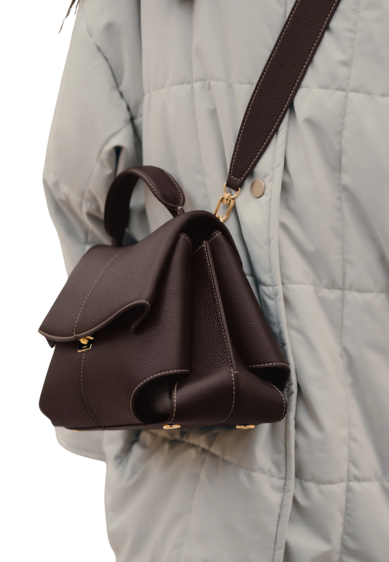 ( PREORDER ) Polene Mokki Crossbody Bag In Textured Ebony