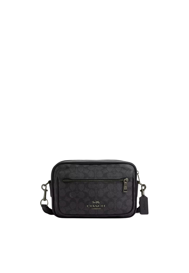 ( PREORDER ) Coach Elias Crossbody Crossbody Bag In Gunmetal Charcoal Black CZ401