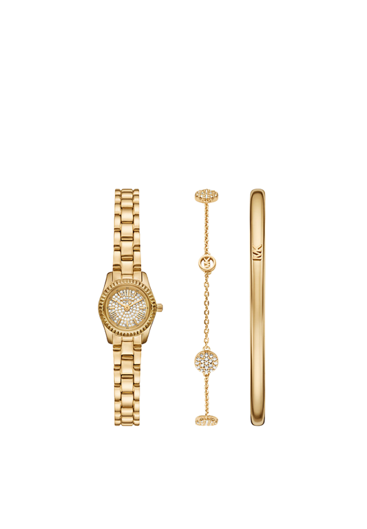 ( PREORDER ) Michael Kors Petite Lexington PavÃ© Gold-Tone Watch and Jewelry Gift Set In Gold MK4944SET