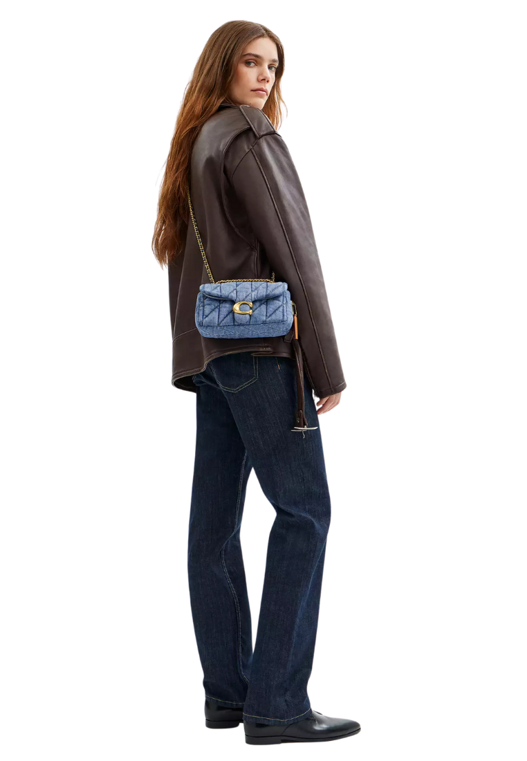 ( PREORDER ) Coach Tabby 20 With Quilting Shoulder Bag In Denim Brass Indigo CR701