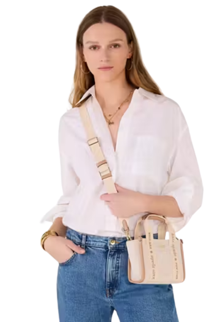 ( PREORDER ) Kate Spade Kip Mini Tote Bag In Light Fawn Multi KL062