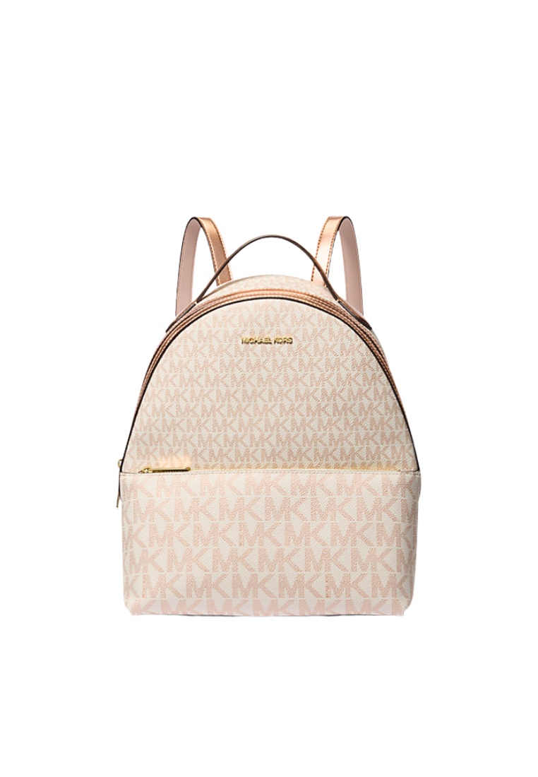( PREORDER ) Michael Kors Sheila Medium Two-Tone Signature Logo Backpack In Rose Gold 35F4G6HB6M