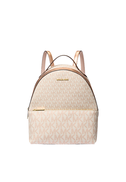 ( PREORDER ) Michael Kors Sheila Medium Two-Tone Signature Logo Backpack In Rose Gold 35F4G6HB6M