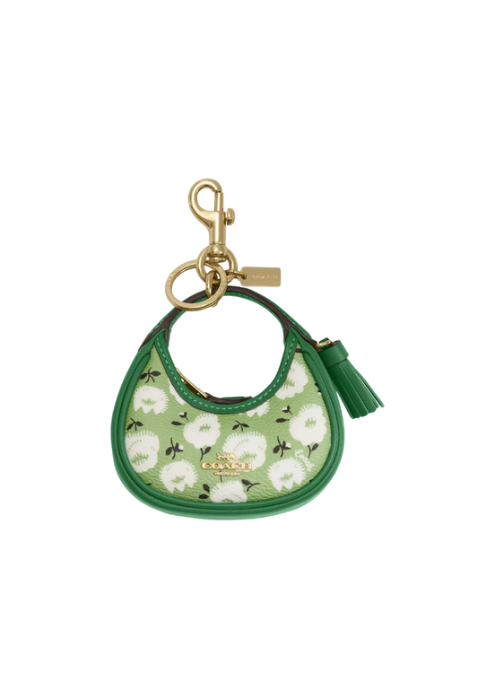 ( PREORDER ) Coach Mini Carmen Bag With Floral Print Charm In Kelly Multi CBL08