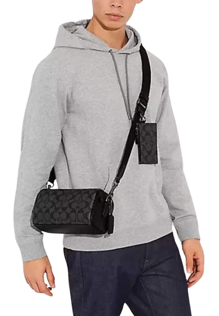 Coach Axel Crossbody Bag In Signature Canvas In Charcoal CJ674