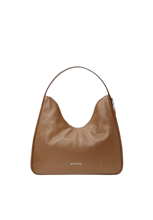 ( PREORDER ) Michael Kors Nayla Medium Pebbled Leather Hobo Shoulder Bag In Driftwood 35F5S5ZL6L
