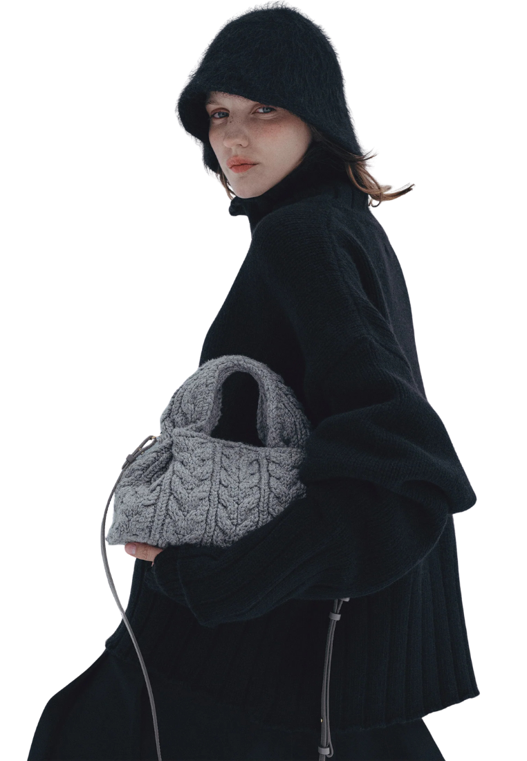 ( PREORDER ) Polene Numero Neuf Mini Crossbody Bag In Merino Stone