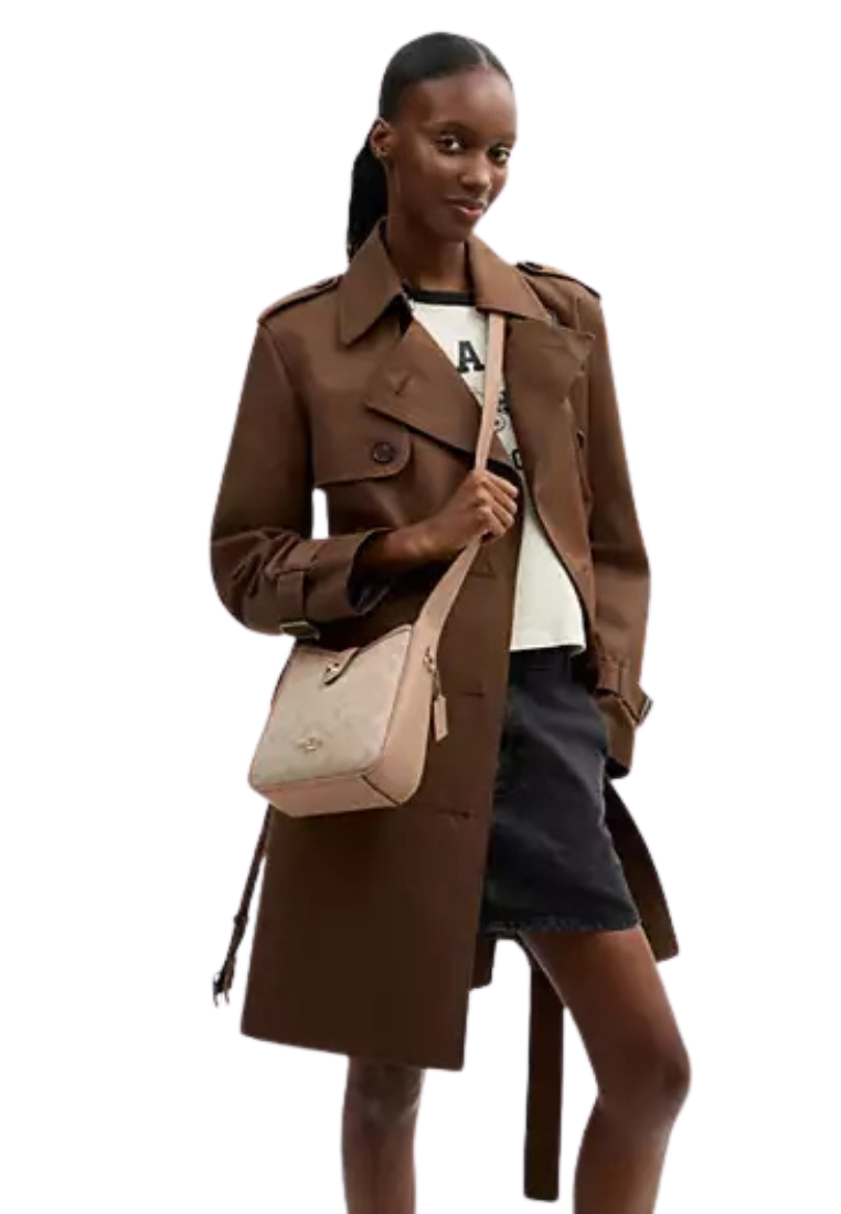 Coach Hadley Mini Crossbody Bag Signature Canvas In Dark Natural Multi CAM80