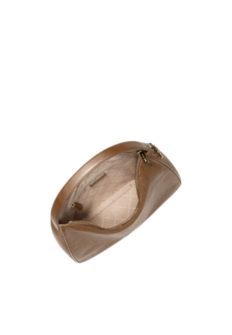 ( PREORDER ) Michael Kors Nayla Medium Pebbled Leather Hobo Shoulder Bag In Driftwood 35F5S5ZL6L