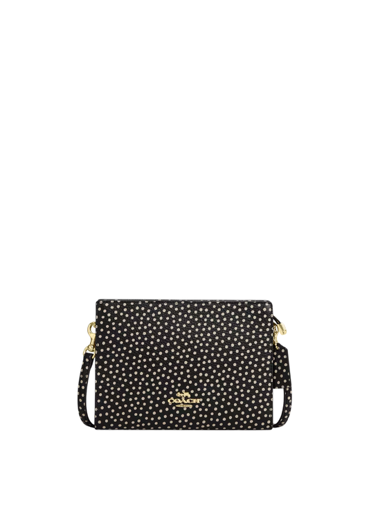 ( PREORDER ) Coach Slim With Spot Print Crossbody Bag In Gold Black Multi CCI77