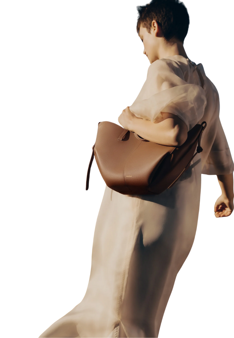 ( PREORDER ) Polene Cyme Mini Shoulder Bag In Textured Camel