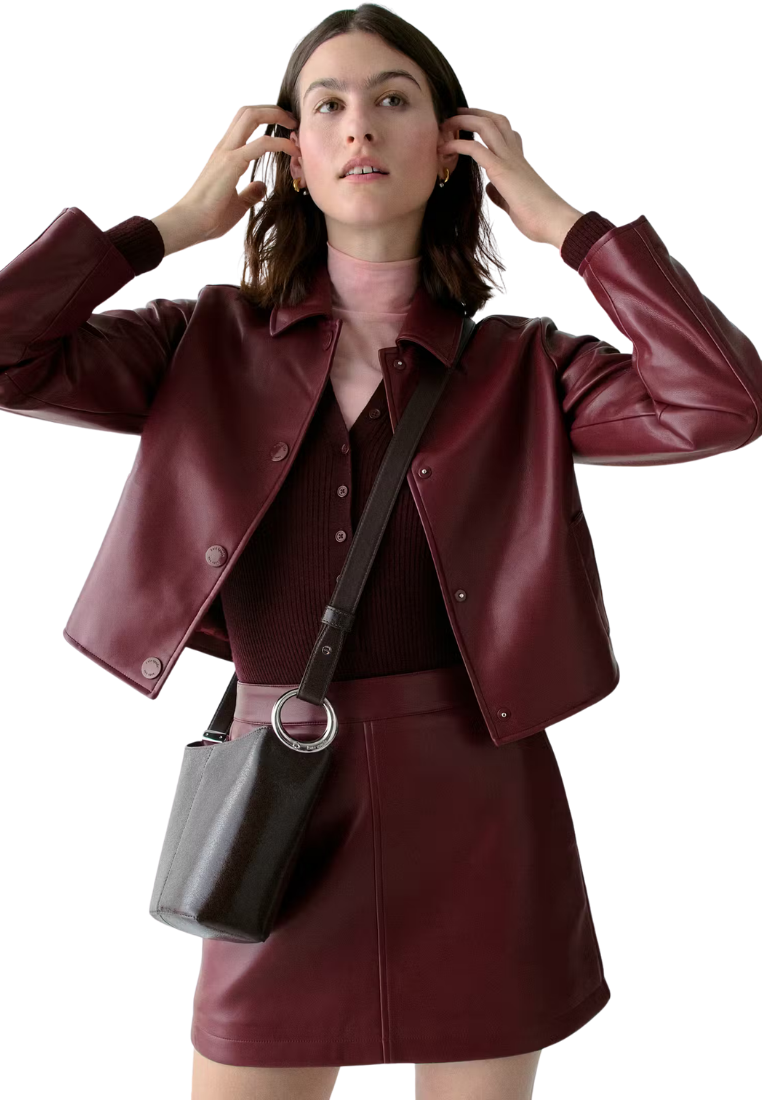 ( PREORDER ) Kate Spade Halo Glazed Leather Mini Bucket Bag In Hot Fudge KM496