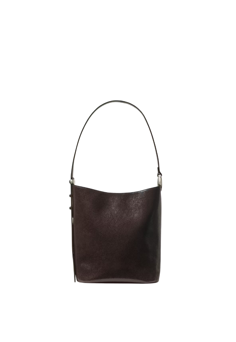 ( PREORDER ) Kate Spade Halo Glazed Leather Bucket Bag In Hot Fudge KM255