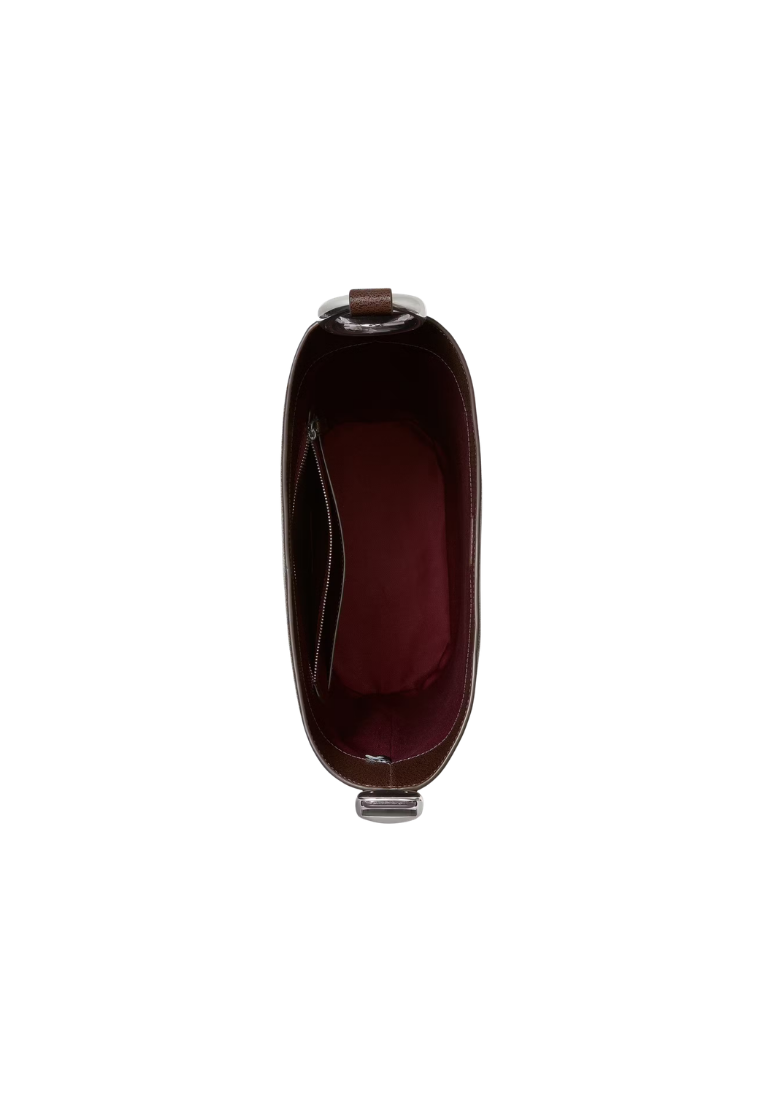 ( PREORDER ) Kate Spade Halo Glazed Leather Bucket Bag In Hot Fudge KM255