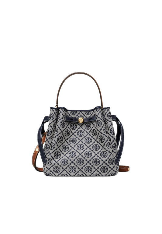 ( PREORDER ) Tory Burch T Monogram Romy Bucket Bag In Tory Navy 178016