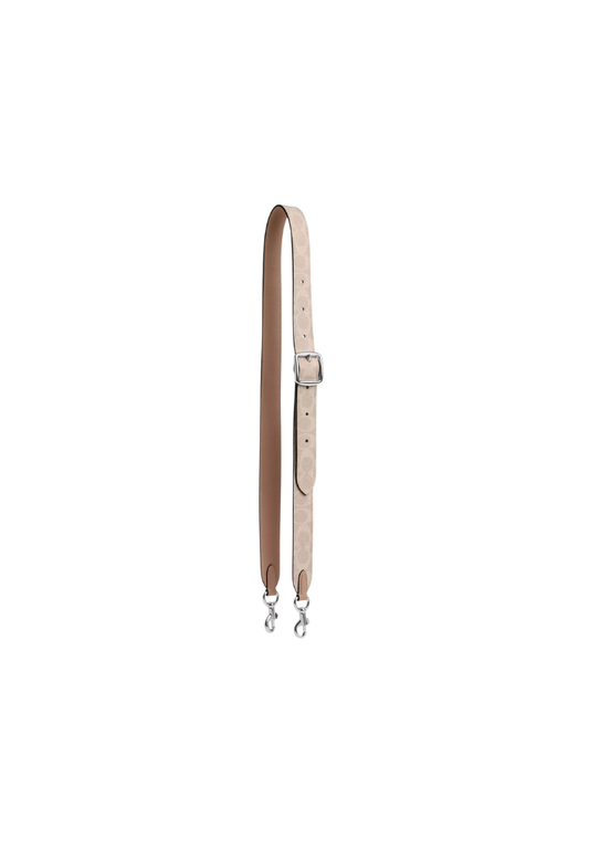 ( PREORDER ) Coach Reversible In Signature Canvas Strap In Silver Sand Taupe CX070