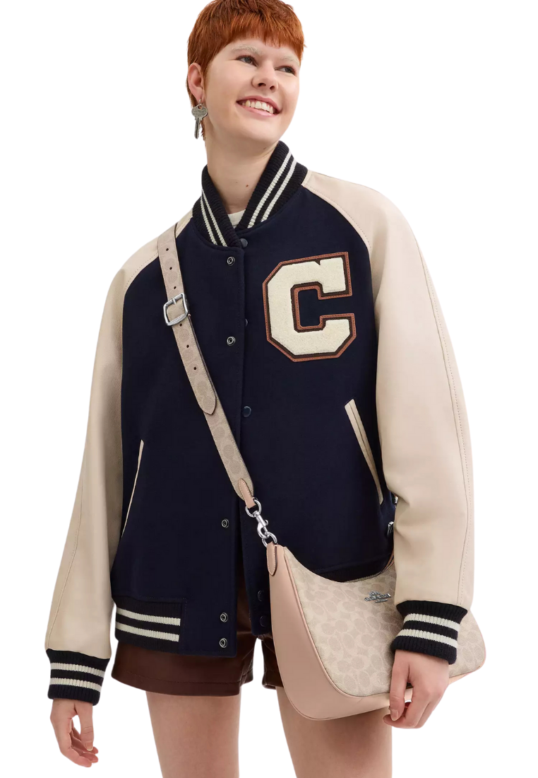 ( PREORDER ) Coach Reversible In Signature Canvas Strap In Silver Sand Taupe CX070